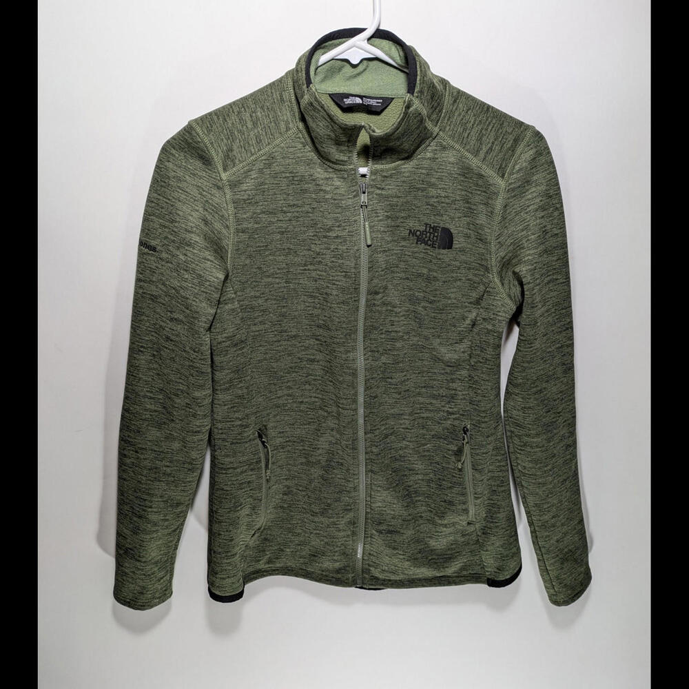Womens The North Face Skyline Full Zip Up Green Fleece Jacket Size Small S‎